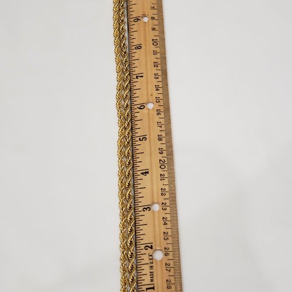 Unisex 14K YG over 317L Surgical Stainless Steel 24 in Rope Necklace 5mm - Picture 4 of 4